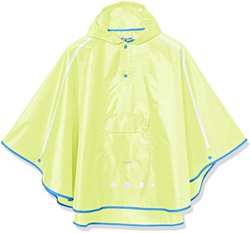 Playshoes Poncho antipioggia pieghevole, Giacca antipioggia impermeabile Unisex Bambini e ragazzi, giallo neon, S