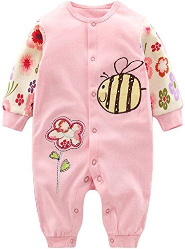 Minizone Neonato Ragazze Pagliaccetto in Cotone Bambino Pigiama Tutina Fumetto Outfits, 0-3 Mesi