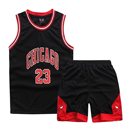 ISOVNUS Magliette e Pantaloni da Basket, Senza Maniche Maglia Completo Basket Bambino, Completo Basket Ragazzo 2 Pezzi per Bambini 11-12 anni