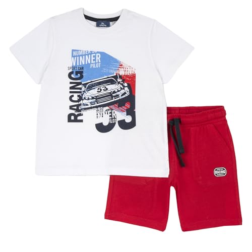 Chicco Completo 2 Pezzi T-Shirt E Pantaloncini, Bambini e ragazzi, Rosso (1), 6 anni