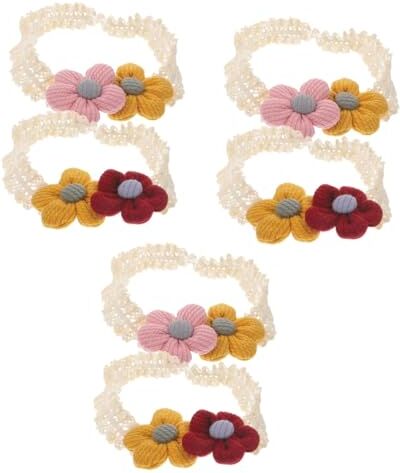 FRCOLOR 6 Pz fiori di per bambini fasce di fiori per bambini floreale fasce per bambine dolce copricapo Fatto a mano accessori per neonata per tessuto