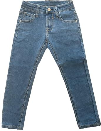 TMK Jeans Lunghi per Bambini, Pantalone Jeans da Ragazzi in Vita Elasticizzata, Pantaloni Denim Blu Junior Bambine Ragazze (cod. 2300) (10 Anni, Jeans-1070)