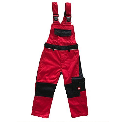 engelbert strauss GmbH & Co. KG Engelbert Strauss Salopette per Bambini Colore: Rosso/Nero, Taglia: 122/128-6/8 Anni