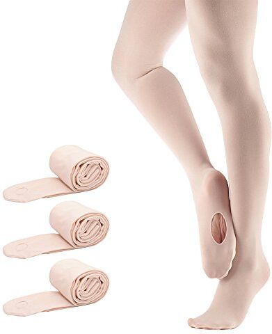 Bezioner Balletto e Danza Collant Calze per Ballerine per Bambini e Adulti 3 Paia Rosa M