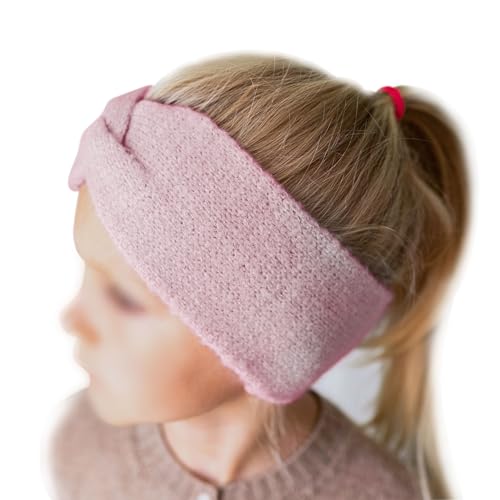 PaPIerDraCHeN Fascia per capelli per bambini in maglia – rosa – comoda ed elegante con nodo – accessorio perfetto per ragazzi e ragazze