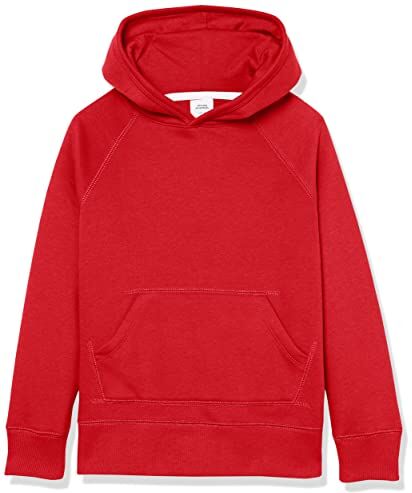 Amazon Essentials Felpa con Cappuccio Modello Pullover Bambine e Ragazze, Rosso, 3 Anni