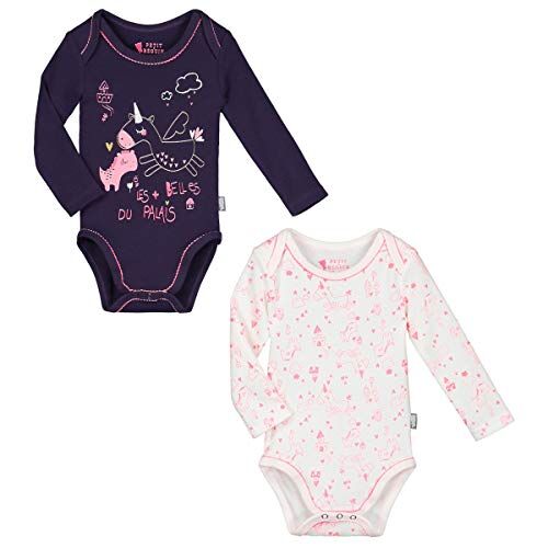 Petit Béguin Set di 2 body a maniche lunghe Bambino Ragazza Lili – Taglia – 6 mesi (68 cm)