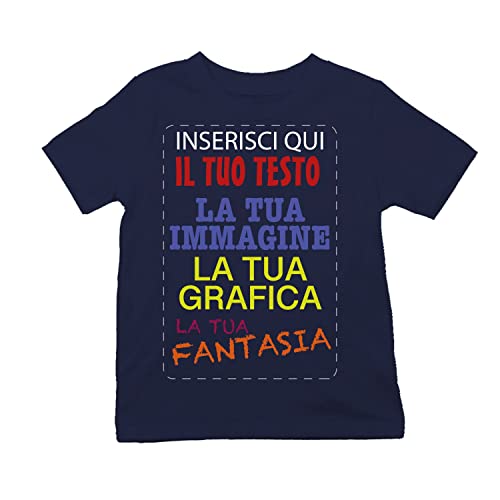 VENEZIANO T-Shirt Cotone Personalizzabile Bambino Bambina con Stampa Personalizzata su Richiesta 100% Made in Italy