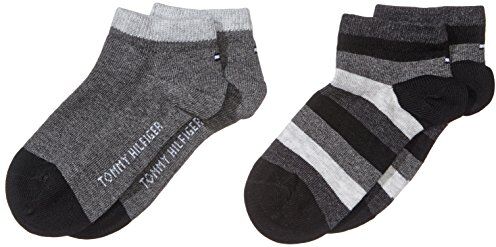 Tommy Hilfiger Quarter, Calzini Unisex Bambini e ragazzi, Nero, 31-34