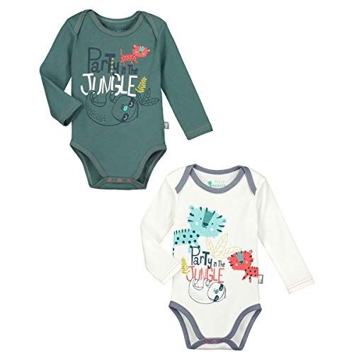 Petit Béguin Set di 2 body a maniche lunghe Bambino Ragazzo Party Giungla – Taglia – 6 mesi (68 cm)