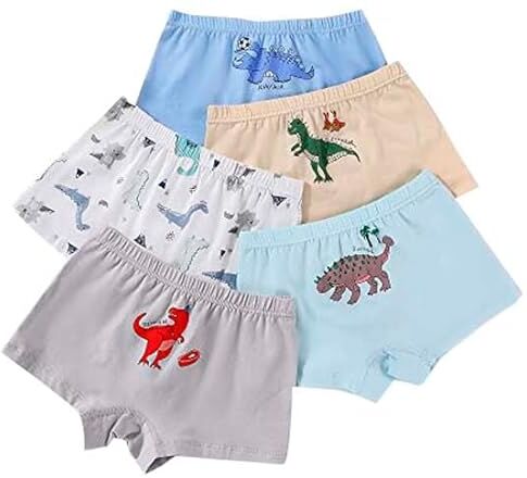 CM-Kid Boxer per Ragazzi Set 5 Pezzi, Biancheria Intima per Bambini in Cotone da 7 a 8 Anni