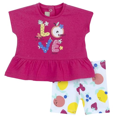 Chicco Completo 2 Pezzi T-Shirt E Leggings, Bambine e ragazze, Fuxia, 18 mesi