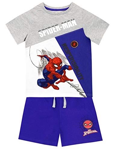 Marvel Maglietta e Pantaloncini per Ragazzi Spiderman Multicolore 3-4 Anni