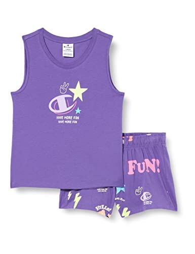 Champion Legacy Fun Club-all-Over-Tank Top & Shorts Completo, Viola Scuro, 15-16 Anni Bambine e Ragazze