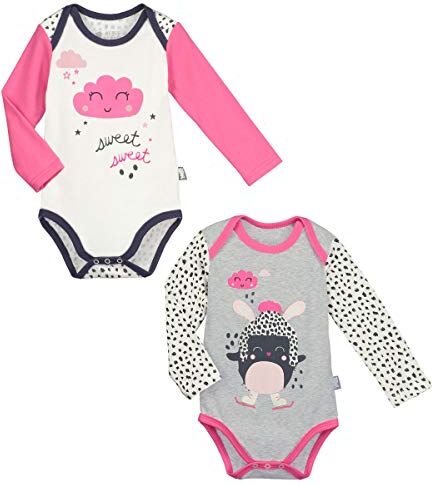 Petit Béguin Set di 2 body a maniche lunghe Bambino Ragazza bolla di cotone – Taglia – 6 mesi (68 cm)