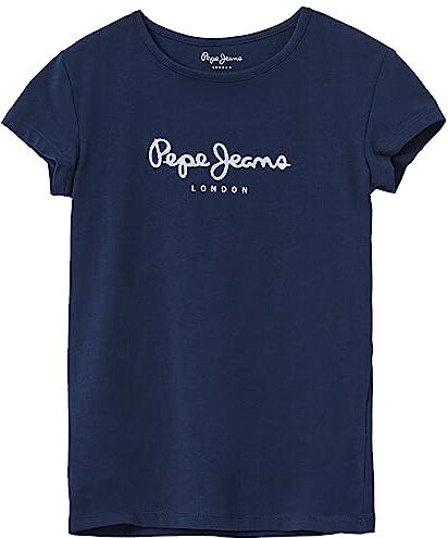 Pepe Jeans Hana Glitter S/S N, T-Shirt, Bambine e ragazze, Blu (Dulwich), 6 anni