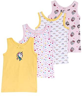 Chicco Set di Canottiere in cotone, Intimo Bambine e ragazze, Bianco, 2 anni (pacco da 4)