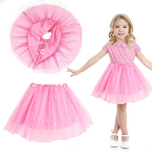 Sprinlot Gonna Tulle Rosa Bambina,Gonna Danza Classica Bambina,Tutu Ballerina Bambina,Tutu Costume Gonna Tulle Carnevale Festa