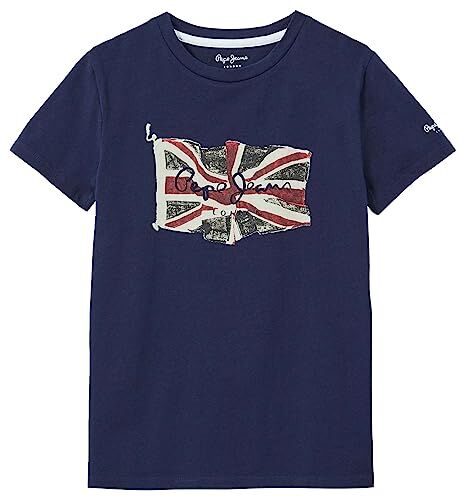 Pepe Jeans Flag Logo Jr S/S N, T-Shirt Bambini e ragazzi, Blu (Dulwich),14 anni