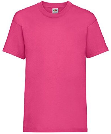 Fruit of the Loom Maglietta 100% Cotone Bambini (Confezione da 2) (14-15anni (91cm Torace)) (Fucsia)