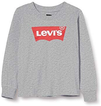 Levis Lvb L/S Batwing Tee , Maglietta a manica lunga Bambini e ragazzi, Grey Heather, 3 mesi