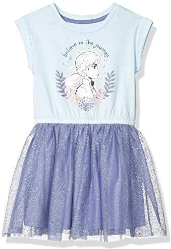 Amazon Essentials Disney   Marvel   Star Wars   Frozen   Princess Abiti tutù a Maniche Corte in Maglia (precedentemente Spotted Zebra) Bambine e Ragazze, Blu Frozen 2-Senza Paura, 2 Anni