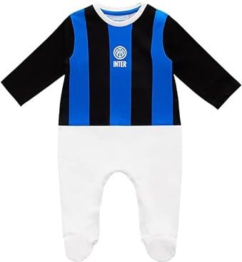 Inter Jump Suit, Tutina Neonato, Righe Nerazzurre e Logo Unisex-Bimbi 0-24, 9 Mesi