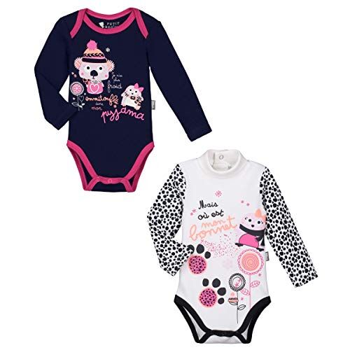 Petit Béguin Set di 2 body a maniche lunghe Bambino Ragazza Snowbear – dimensioni – 12 mesi (80 cm)