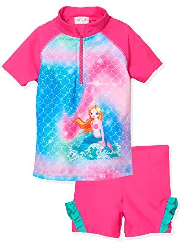 Playshoes Set da bagno con protezione UV, Maglietta da bagno in due pezzi, pantaloncini da bagno, costumi da bagno Unisex Bambini e ragazzi, Sirena, 74/80