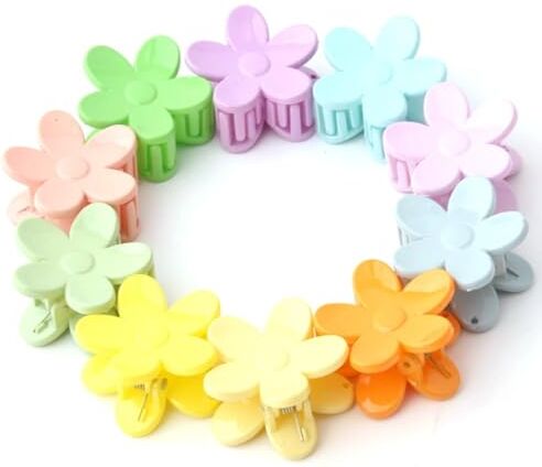 YOFAPA 10 mini pinze per capelli a forma di fiore per bambini, in plastica