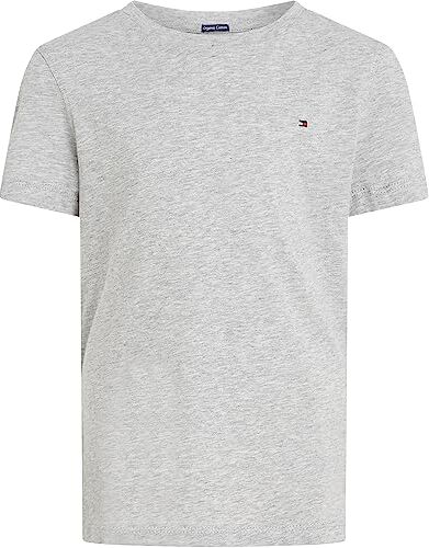 Tommy Hilfiger BOYS BASIC CN KNIT S/S, Maglietta, Bambini e ragazzi, Grey Heather, 3