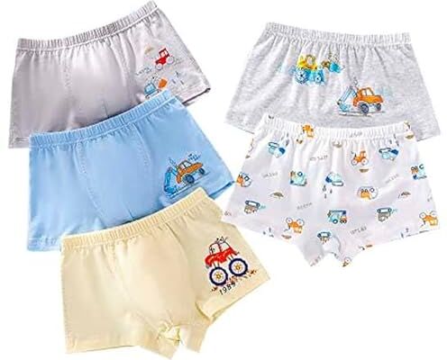 CM-Kid Boxer per Ragazzi Set 5 Pezzi, Biancheria Intima per Bambini in Cotone da 6 a 7 Anni