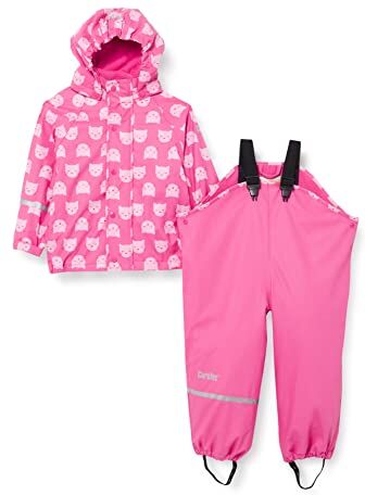 CareTec Rain Suit PU w. fleece , Impermeabile e pantaloni impermeabili Bambine e ragazze, Rosa Pink (546), 6 anni