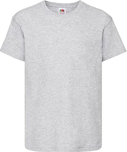 Fruit of the Loom T Originale Shirt, Heather Grey, 12-13 Anni (Pacco da 5) Unisex-Bambini e Ragazzi