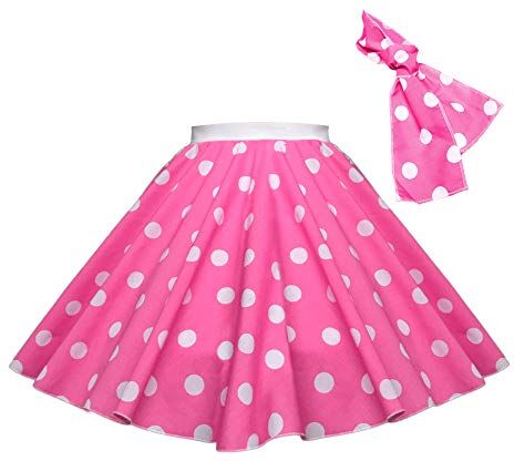 Mums Essentials Gonna a pois da bambina, tipo Rock n Roll, stile anni ‘50-‘60 blu Pink & white spot