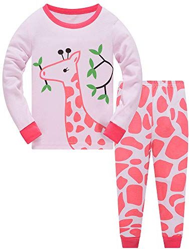 TEDD Pigiama Ragazza Unicorno 100% Cotone Lungo Biancheria da Notte Vestiti Bambina Invernale Due Pezzi Impostato Natale Regalo per Bambini 1-12 Anni