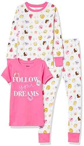 Amazon Essentials Disney   Marvel   Star Wars Set Pigiama (in precedenza Spotted Zebra) Bambine e Ragazze, Rosa/Bianco, Principessa/Pois, 6-7 Anni