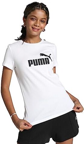 Puma PUMHB # Ess Logo Tee G Maglietta, Bambina,  White, 152