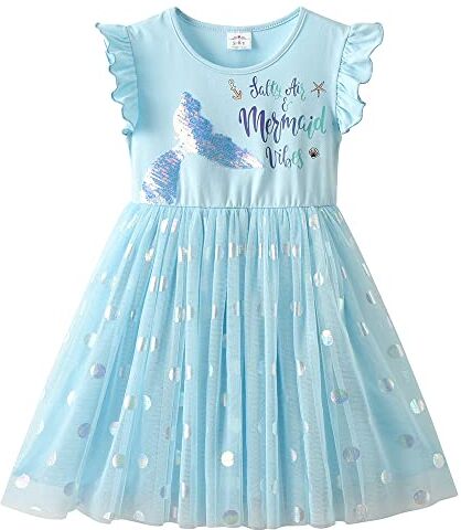 VIKITA Vestito Cotone Stampa Principessa Tulle Tutu Festa di Compleanno Abito Bambina Sh4107 4-5 Anni