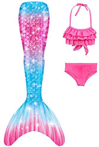 shepretty Coda di Sirena con Bikini per Bambina Set Bikini.,wpR3,110