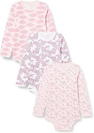 Care Body LS AOP (3-pack), Body Neonato Manica Corta Bimba 0-24, Multicolore Dusty Pink (505), 18-24 mesi