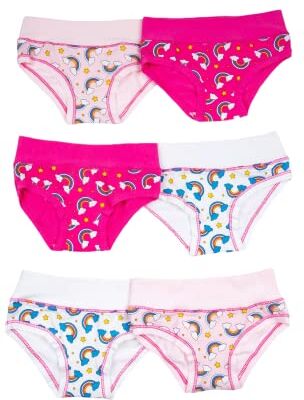 Ellepi Mutande Bambina Anni Mutandine Bimba Slip Cotone Ragazza Regalo Culotte Regali Intimo Compleanno Femmina Abbigliamento Bambine Mutandina (Arcobaleno, 3-4 Anni)