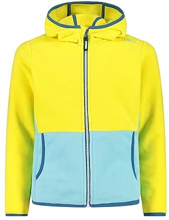 CMP Giacca in pile Arctic Fleece da bambini con cappuccio fisso, Lemonade, 176