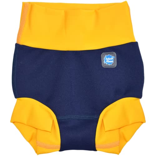 Splash About Happy Nappy Pannolino da Nuoto Riutilizzabile, Navy & Giallo 2-3 Anni