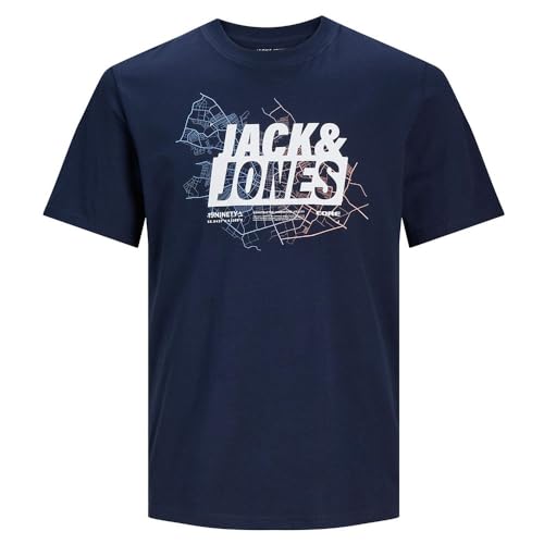 Jack & Jones Jcomap Logo Tee SS Crew Neck Jnr T-Shirt, Blazer Blu Marine, 128 cm Bambini e Ragazzi