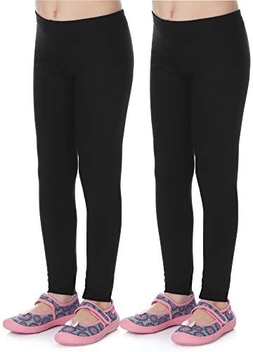 Merry Style Leggings Lunghi Bambina e Ragazza MS10-130 (Nero/Nero (2Pack), 146 cm)