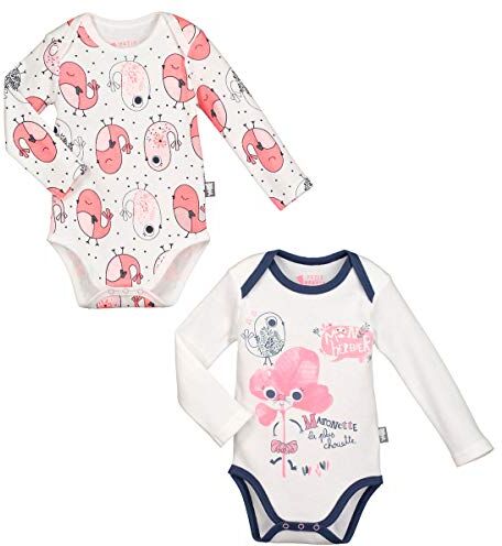 Petit Béguin Set di 2 body Bambino Ragazza Maniche Lunghe maronette – dimensioni – 12 mesi (80 cm)