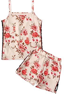 311 Costume Bagno Bambina 10 Anni Bambini Ragazze Fashional Reggicalze floreale Top stampato Short SPantsInfant 2 pezzi Ragazze Outfits & Set 10 Anni Femmina (Pink, 18 Months)