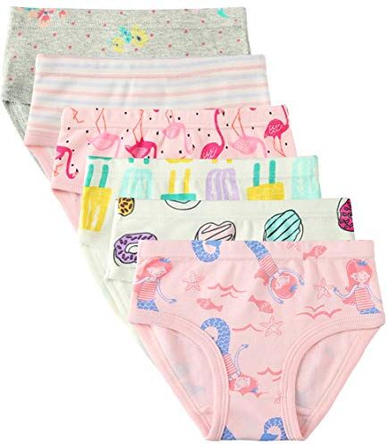 Cotton Talk Confezione da 6 Piccola Bambine e Ragazze Biancheria Intima in Cotone da 1 a 7 Anni, Mutandine delle Neonate Undies della del Bambino (Ciambella, 1-3 Anni/Vita 15.6", Altezza 33" -37")