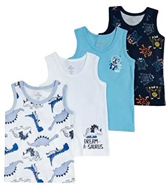 Chicco Set di Canottiere in cotone, Intimo Bambini e ragazzi, Bianco, 8 anni (pacco da 4)